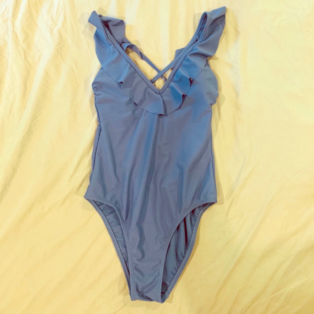 One piece target bathing suit